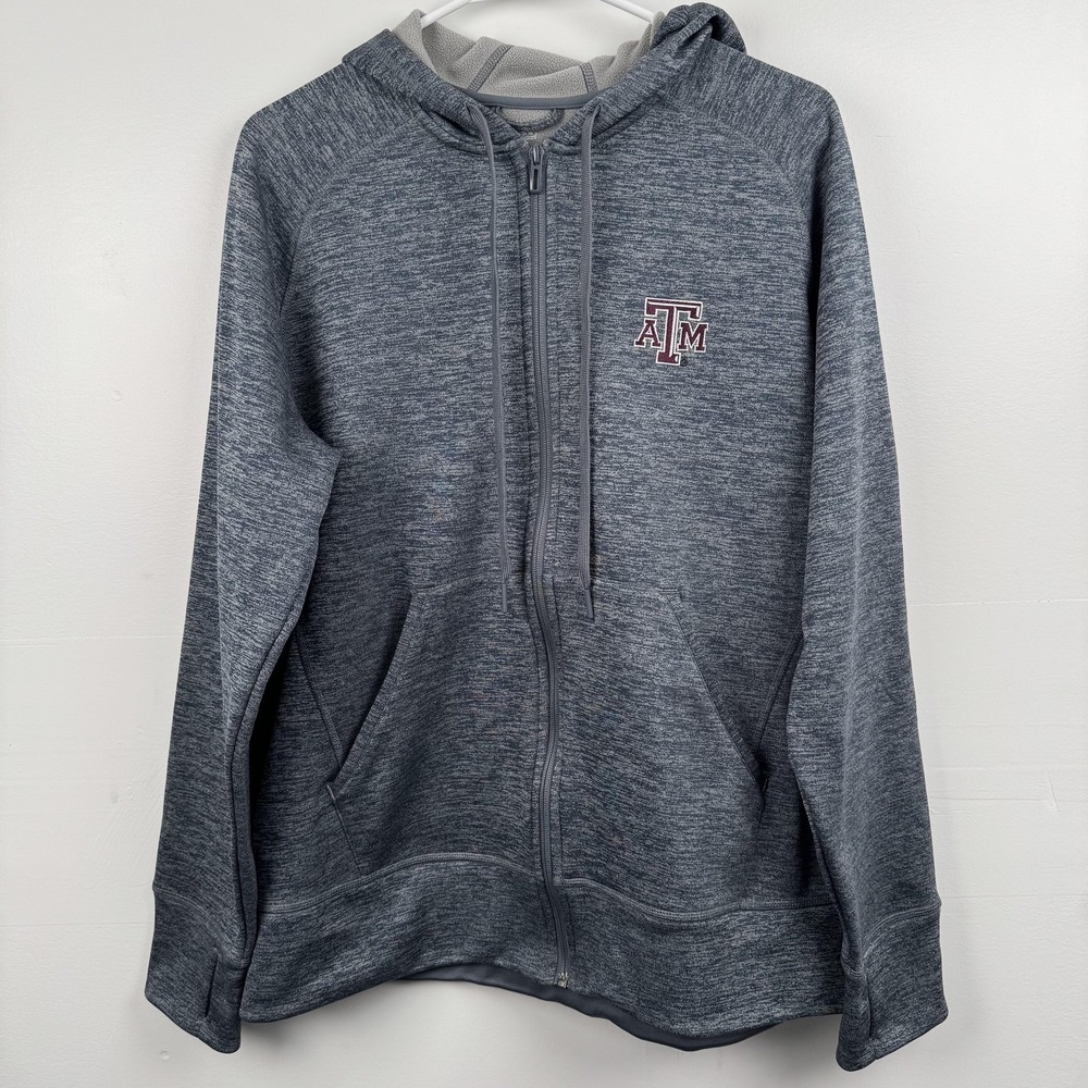 Texas A&M Aggies Jacket Womens XL NCAA Football ClimaWarm Full Zip Adidas Hooded